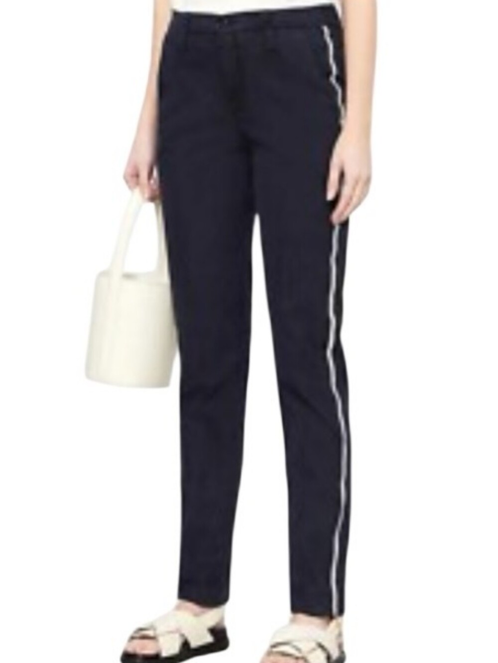 ZADIG & VOLTAIRE NWT Navy Side Stripe Straight Leg Pants Size 34 US 2 $297